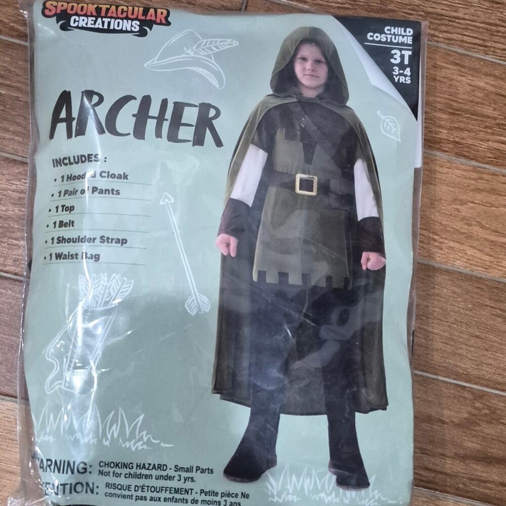 New Halloween costume Archer Costume, Toddler Robin Hood Costume size 3T